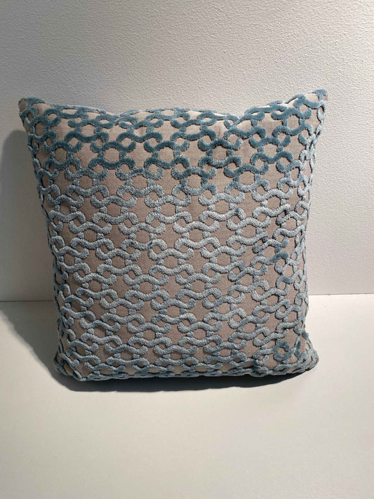 Kussen met blauw patroon 35x35